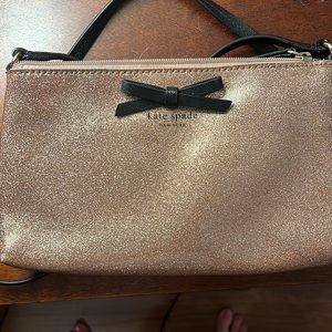 Kate spate cross body pink glitter bow